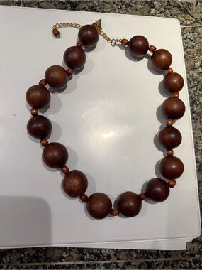 Kenneth Jay Lane Brown Wooden Bead Necklace